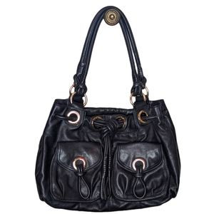 Michael Kors black leather shoulder bag